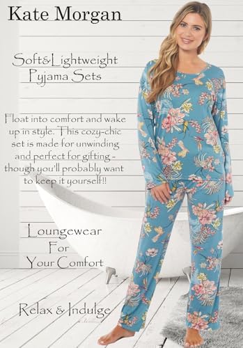 KATE MORGAN Ladies lightweight cosy pyjamas | Womens loungewear sets pjs | Nightwear Sleepwear for women