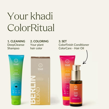 khadi BERLIN BLONDE Natural Hair colour - colours your hair in an ashy-cool blonde shade - plant hair colour - 100% plant-based, natural &amp; vegan - 100g