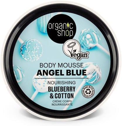 Organic Shop Body Mousse Angel Blue Nourishing Blueberry &amp; Cotton, 250 ml