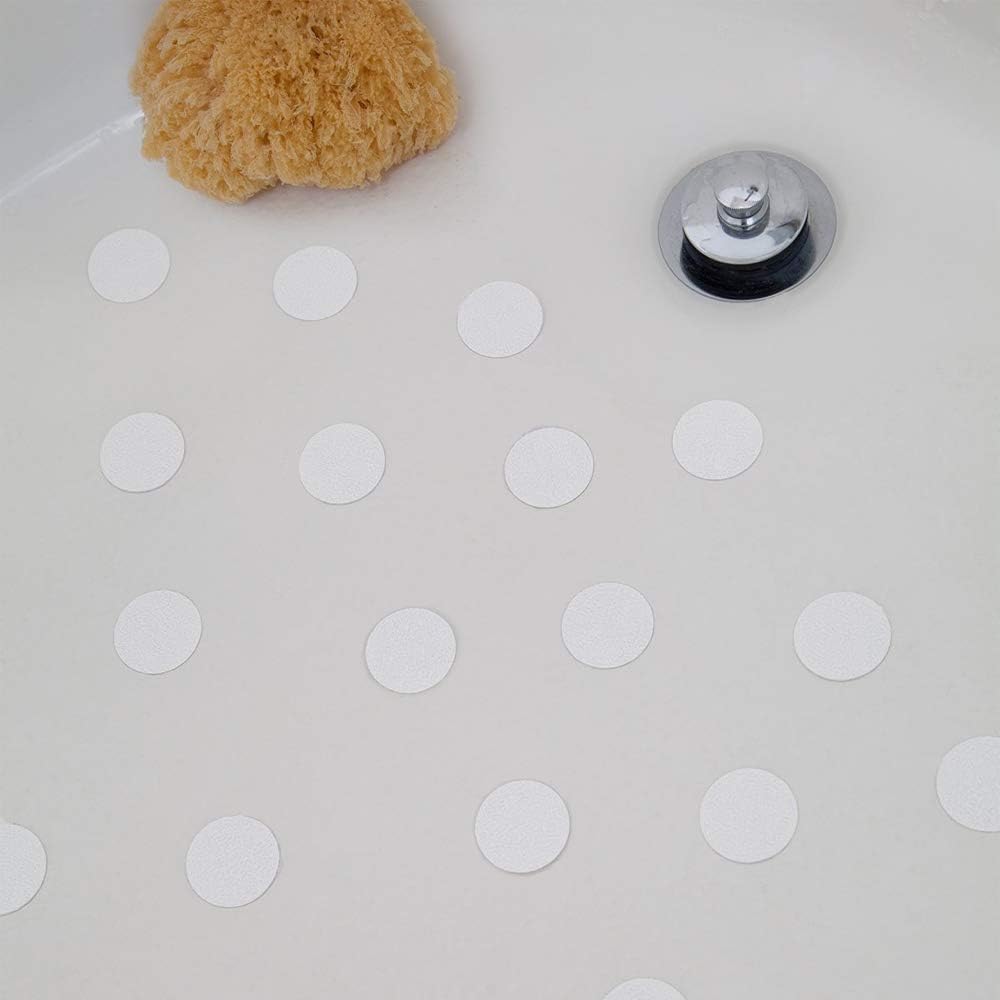 【Round】28pcs Transparent Self-Adhesive Anti-Slip Shower Stickers | Non-Slip Bathroom Tub Grip Shower Floor Stairs with Plastic Scraper