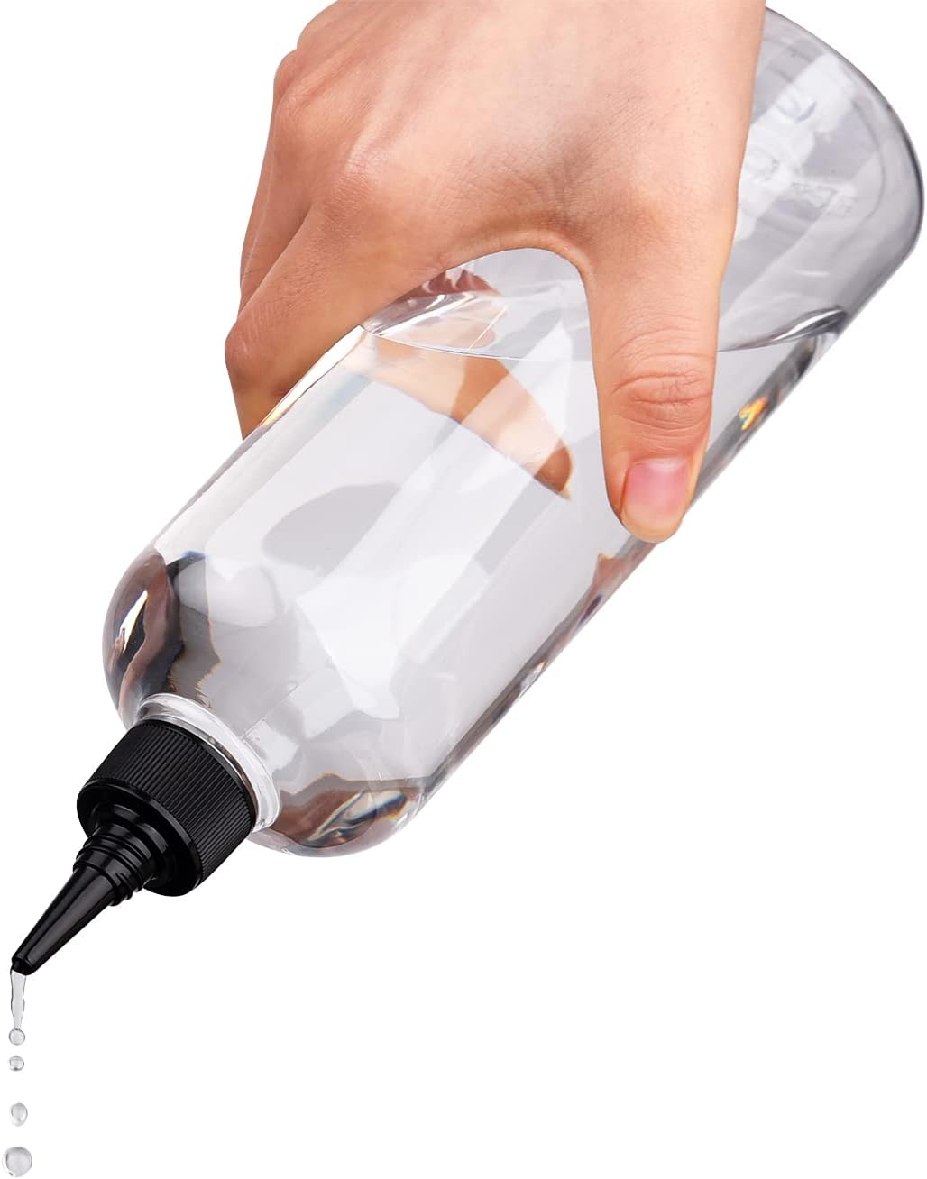 2 Pieces Applicator Bottle with 500ml Squeeze Hair Oil Applicator Bottles with Caps for Hair Coloring Dyeing Bottle Paint Art Glue