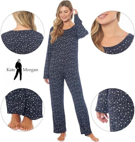 KATE MORGAN Ladies lightweight cosy pyjamas | Womens loungewear sets pjs | Nightwear Sleepwear for women