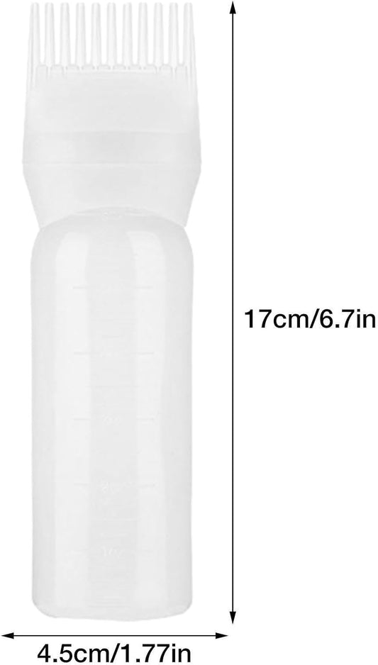 Hair Oil Applicator Bottle, Portable Scalp Oil Applicator for Hair, Root Comb Applicators Bottle with Scale, Multifunctional Hairs Dye Comb Applicators Bottles, for Hairstyling Tools