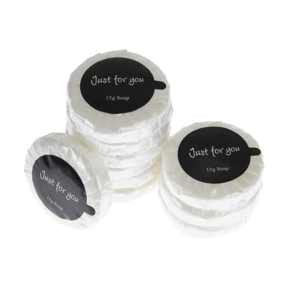 Travel Toiletries - Just for You Soap 20ml (Pack of 100), Weight: 15 grams per Soap, Dimensions: 45(Dia) x 10mm, REACH Compliant Hotel Soaps, Pleasant Fragrance, Individually Wrapped Soaps | GF951