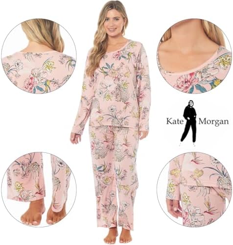 KATE MORGAN Ladies lightweight cosy pyjamas | Womens loungewear sets pjs | Nightwear Sleepwear for women