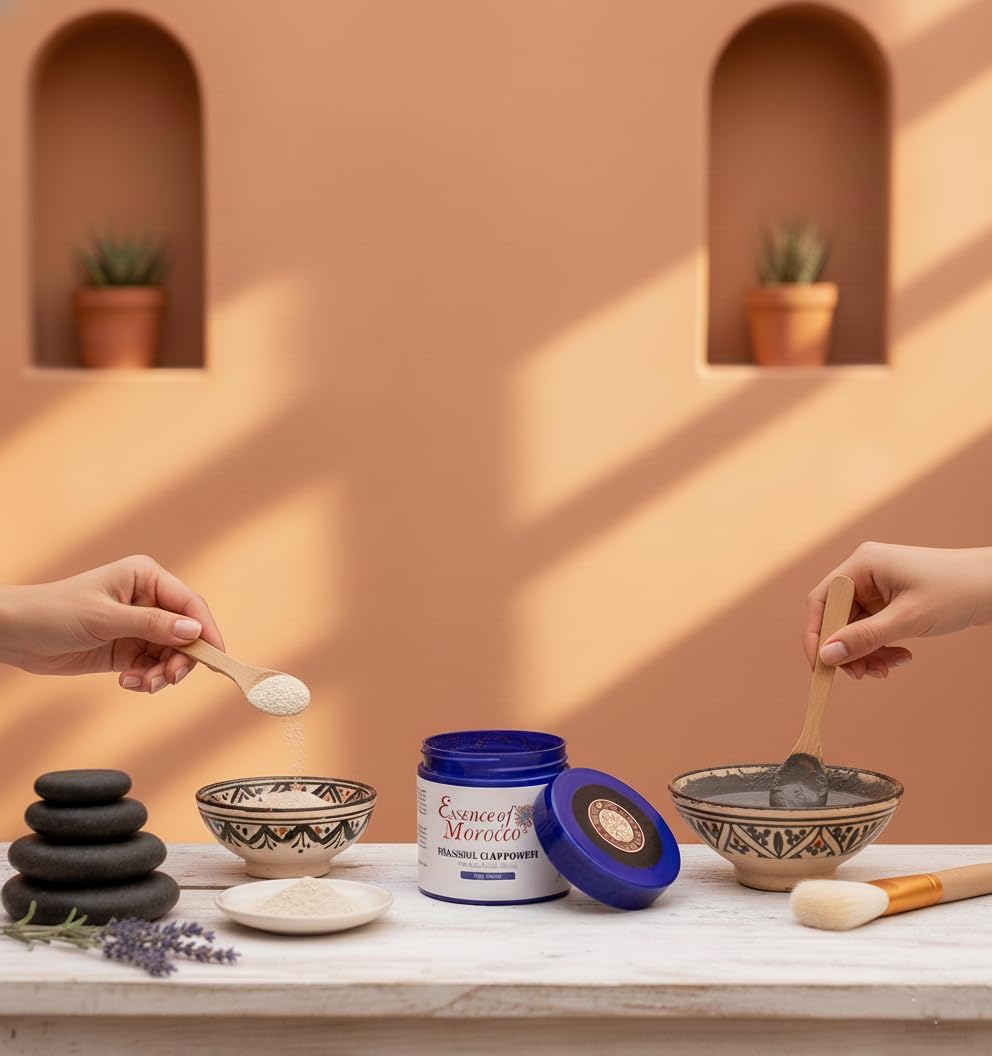Moroccan Rhassoul Clay Powder Ghassoul used as a Cleansing Facial Body and Hair Shampoo Mask Pure &amp; Natural. 250 g. / 8.8 OZ