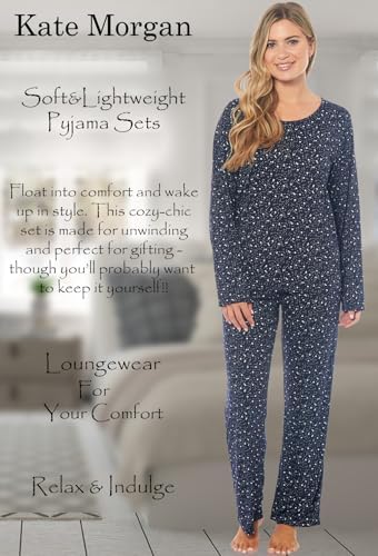 KATE MORGAN Ladies lightweight cosy pyjamas | Womens loungewear sets pjs | Nightwear Sleepwear for women