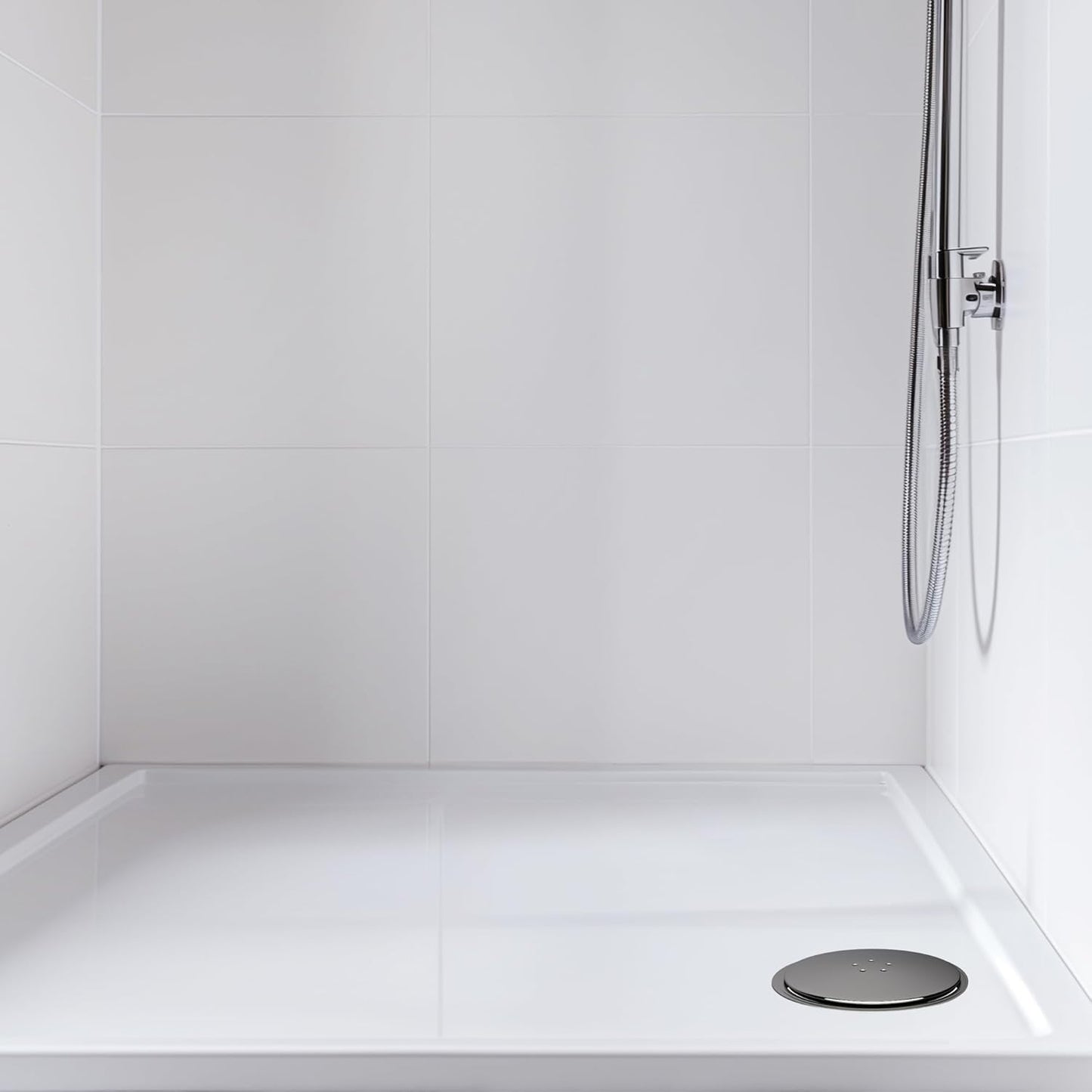 Shower Drain Cover Replacement, Chrome Shower Trap Cover, Cover for Shower Drain Outlet, Shower Plughole Cover 90mm / 115mm, Fast Flow Shower Tray Waste