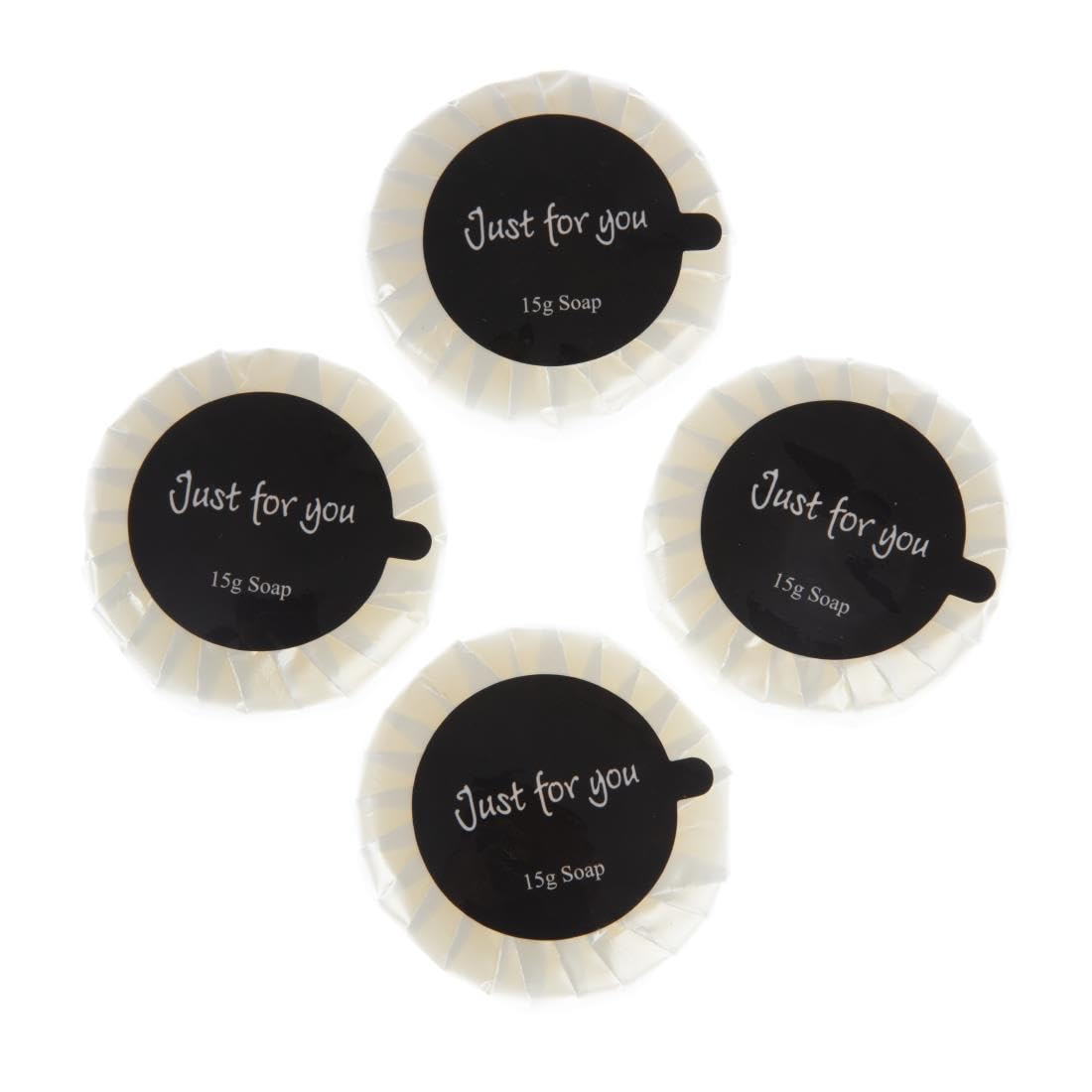 Travel Toiletries - Just for You Soap 20ml (Pack of 100), Weight: 15 grams per Soap, Dimensions: 45(Dia) x 10mm, REACH Compliant Hotel Soaps, Pleasant Fragrance, Individually Wrapped Soaps | GF951