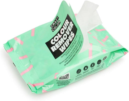 Crazy Color Hair Dye Remover Wipes. Remove hair dye from face. 30 Pack of Biodegradable Wipes.