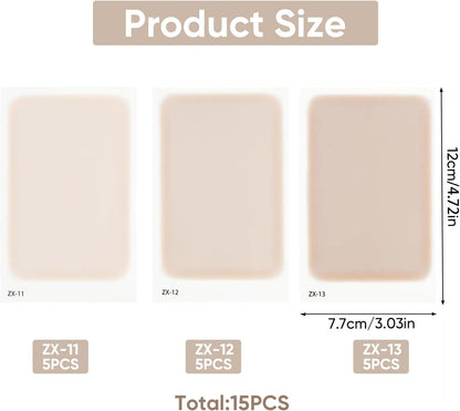 15 Pcs Tattoo Cover Up Patch – Ultra Thin 0.02 mm Invisible Body Concealer Sticker – Waterproof Sweatproof Cover for Tattoos Birthmarks – Fair Light Natural Skin Tones