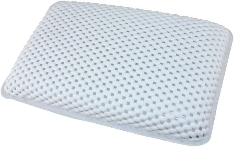 Waterproof Bath Pillow Cushion Headrest with Suction Cups (White)