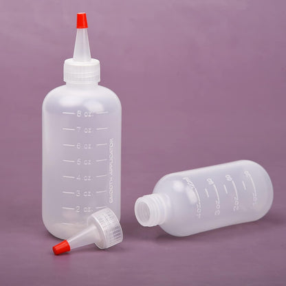 AOVNA 2 Pack Applicator Bottles with Tip Squeeze Plastic Graduated Bottles for Salon Hair Care (120ml), Red