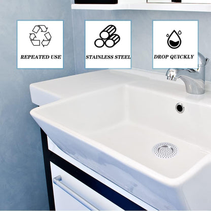 2 Pcs Sink Strainer, Stainless Steel Sink Strainer Plug, Drain Hair Catcher, Protector Shower Drain Cover, Sink Stopper Drain Filter for Kitchen, Bathtub, Bathroom, 2.95 "/ 7.5 cm