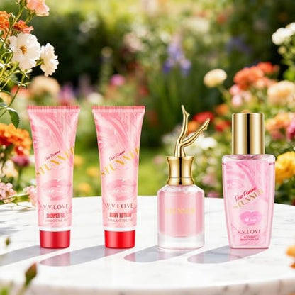 Women Perfume Gift Set,Travel Size Perfume Set with Prefume,Body Mist,Body Lotion &amp; Shower Gel,Portable Fragrance Gift Sets for Her,Skin Care Gift for Women,Mother's Day Valentine's Day Birthday Gifts