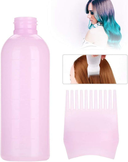 Root Comb Hair Dye Oil Applicator Bottle with Graduated Scale Pink 6oz