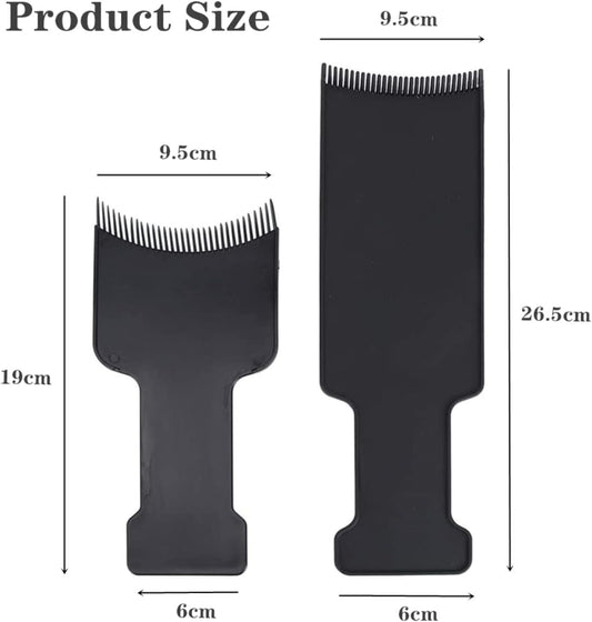 2PCS Hair Dye Highlighting Boards with Fine Teeth &amp; Flat Top Comb – Salon-Grade Sectioning Tools for Balayage, Bleach, Colouring at Home (Black)