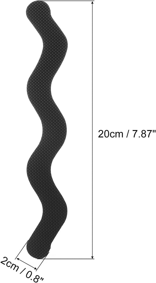 sourcing map 24pcs Non-Slip Bathtub Stickers, Anti Slip Shower Stickers Safety Shower Treads Adhesive Appliques with Scraper for Bath Tub Shower Stairs, Black