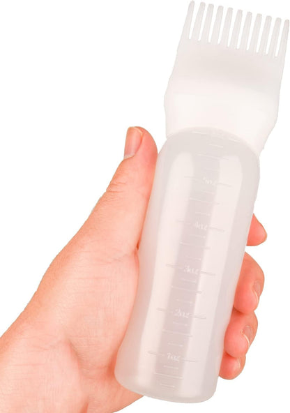1 Pack White Hair Dye Brush Bottle Root Comb Applicator Bottle Hair Coloring Dye Applicator Scalp Treatment Bottle (White)