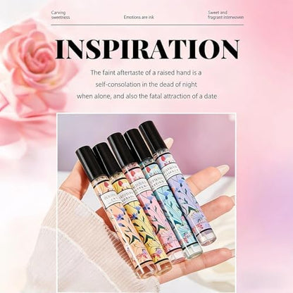 Premium Women's Perfume Gift Set - Perfume Gift Set, 5x10ml Long Lasting Eau De Parfum, Sweet Floral &amp; Fruity Scent, Travel Portable Perfume for Her, Mum, Birthday, Valentine's Day Gifts
