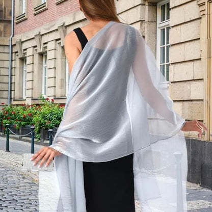 Jeffdad Women Shawls Scarf Soft Fashion Silky Satin Shawls for Bridal Bridesmaid Wedding Evening Party Formal Ball Scarves