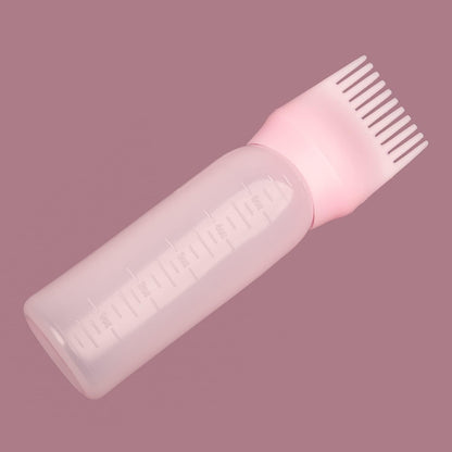 AOVNA 2 Pack Hair Dye Brush Bottle Pink and White Hair Dyeing Bottle Applicator Brush Squeeze Hair Color Oiling Bottles Root Comb Applicator Bottle