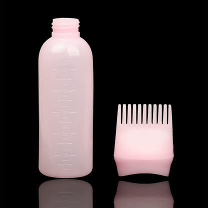 AOVNA 2 Pack Hair Dye Brush Bottle Pink and White Hair Dyeing Bottle Applicator Brush Squeeze Hair Color Oiling Bottles Root Comb Applicator Bottle