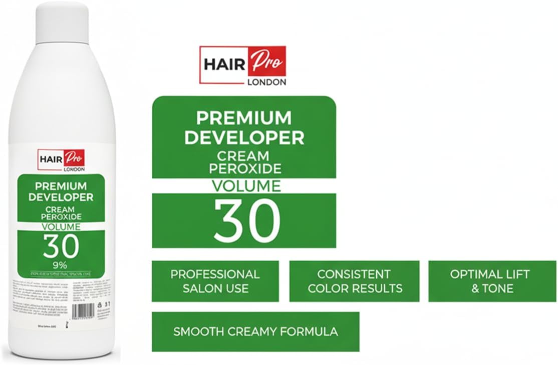 ICAN Hairpro London Professional Cream Peroxide Available In Various Size &amp; Volume (30 Vol 9%, 1000ml (1litre))