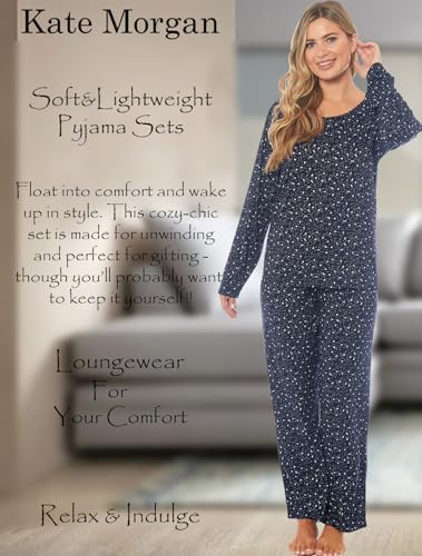 KATE MORGAN Ladies lightweight cosy pyjamas | Womens loungewear sets pjs | Nightwear Sleepwear for women