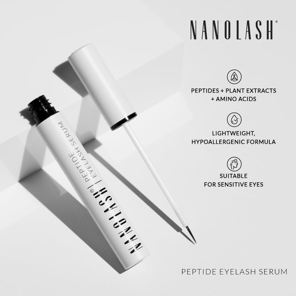 Nanolash Peptide Eyelash Serum 5ml - Longer, Thicker, Stronger Lashes in 8 Weeks - Unisex - Clear - Women