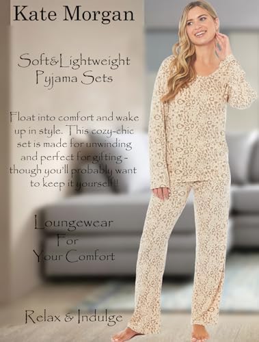 KATE MORGAN Ladies lightweight cosy pyjamas | Womens loungewear sets pjs | Nightwear Sleepwear for women