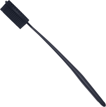 DNC Back Scrubber for Shower Soft Silicone Bath Body Brush with Long Handle (Black)