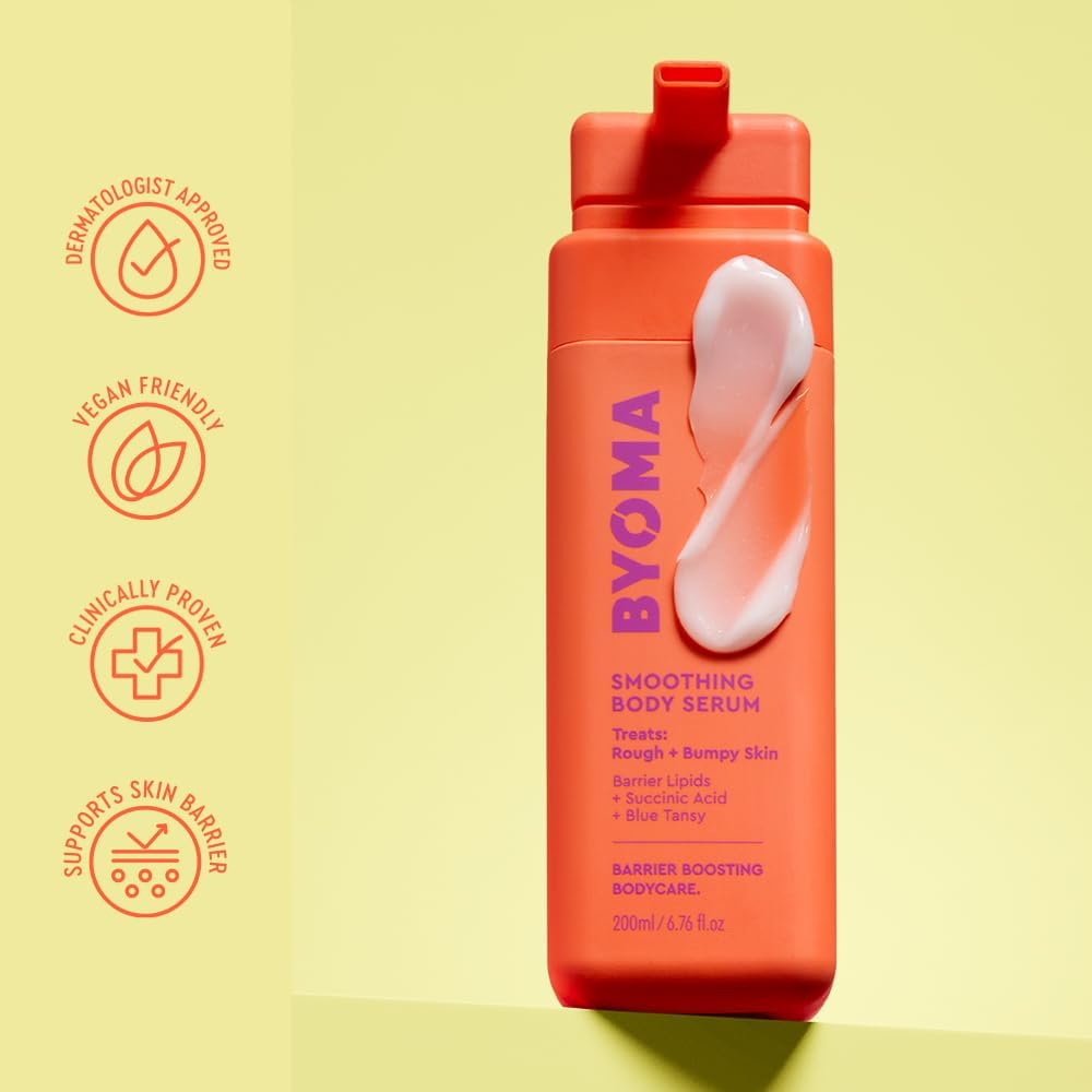 BYOMA Smoothing Body Serum (200ml) For Breakouts and Textured Skin - Lightweight Body Serum with Succinic Acid and Blue Tansy - Restores Skin Barrier and Soothes Inflammation