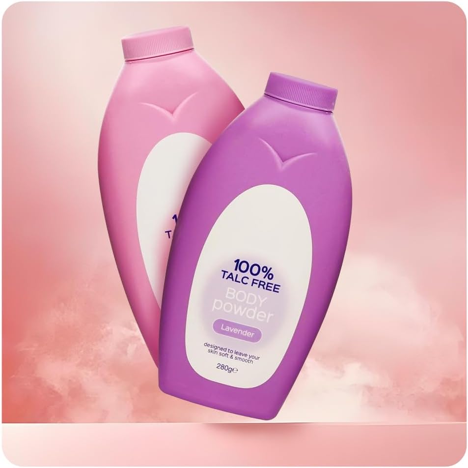 Body Powder Talc Free 250g Rose &amp; Lavender Scents Talc Free Body Powder for Women &amp; Men Silky Smooth Skin Vegan, Moisture-Absorbing Formula for Softness &amp; Freshness