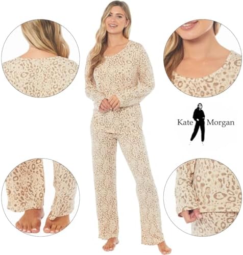 KATE MORGAN Ladies lightweight cosy pyjamas | Womens loungewear sets pjs | Nightwear Sleepwear for women