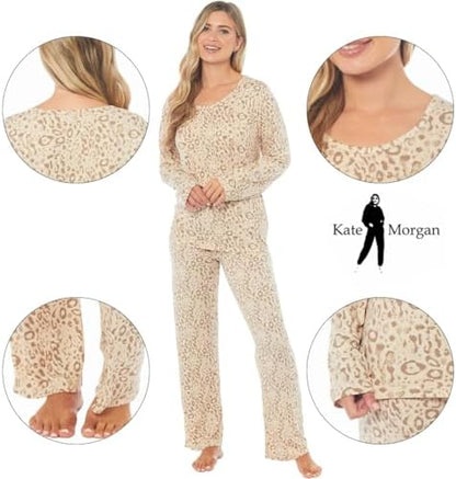 KATE MORGAN Ladies lightweight cosy pyjamas | Womens loungewear sets pjs | Nightwear Sleepwear for women