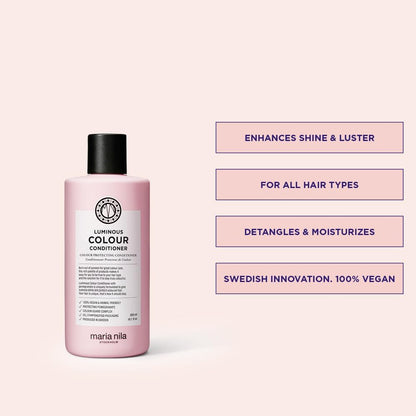 Maria Nila Luminous Colour, Colour-preserving Conditioner for Shiny Glossy Hair, For Natural or Dyed hair, Pomegranate &amp; Colour Guard Complex stops Colour Loss from Washing &amp; Styling