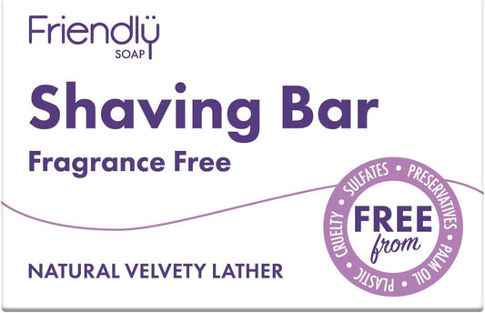 Friendly Soap - Fragrance-Free Shaving Bars (95g), Rich, Soothing, Plant-Based, Cruelty-Free, Made By Hand, No Preservatives or Sulphates, Sustainable, Recyclable
