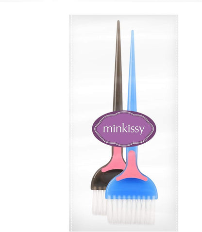 minkissy 2Pcs Hair Color Brush Professional Hair Dye Brush Salon Bleach Tinting for Tint Dying Coloring Applicator Dying (Blue+Black)