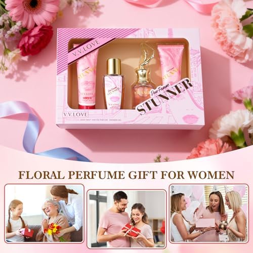 Women Perfume Gift Set,Travel Size Perfume Set with Prefume,Body Mist,Body Lotion &amp; Shower Gel,Portable Fragrance Gift Sets for Her,Skin Care Gift for Women,Mother's Day Valentine's Day Birthday Gifts