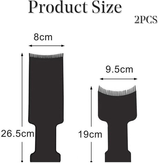 2PCS Hair Highlighting Board with Teeth, Flat Top Comb for Balayage, Professional Dyeing Kit for Salon &amp; Home Use, Reusable Plastic Tool for Multi-Colour Coloring