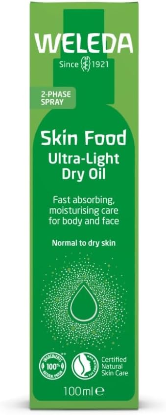 Weleda Skin Food Body Oil, Ultra-Light Dry Oil, Vitamin E, Moisturising Oil For Women &amp; Women, Certified Natural, Dermatologically Tested, 100 ml