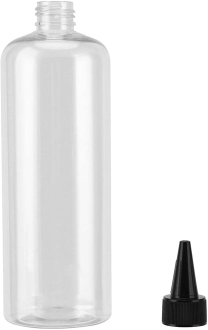 SEUNMUK 15 Pack Clear Applicator Bottle with Twist Cap, 500 ml Empty Plastic Squeeze Bottles Hair Oil Bottles for Hair Dyes, Pigments