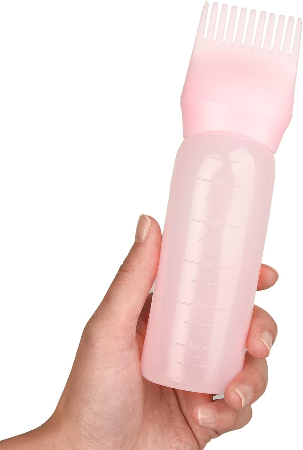 AOVNA 2 Pack Hair Dye Brush Bottle Pink and White Hair Dyeing Bottle Applicator Brush Squeeze Hair Color Oiling Bottles Root Comb Applicator Bottle