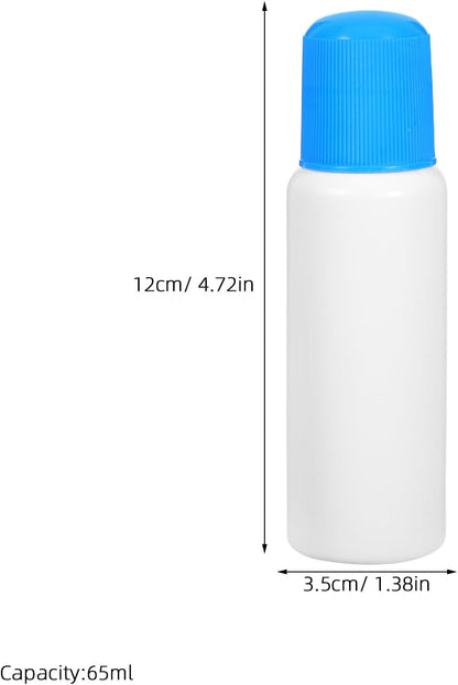 Cabilock 10 Pack Refillable Sponge Top Applicator Bottles 2.20Oz Lightweight Plastic Dispensers for Essential Oils Medication Hair Dye and Liquid Cosmetics