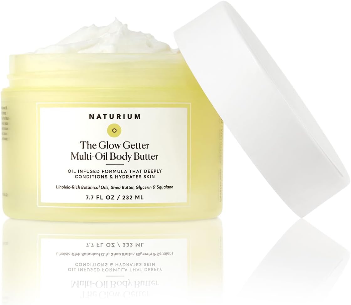 Naturium The Glow Getter Whipped Multi-Oil Body Butter, Firming Cream &amp; Body Moisturiser with Shea Butter, 7.7 fl oz