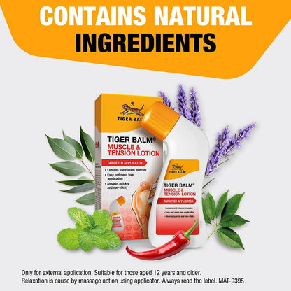 Tiger Balm Muscle &amp; Tension Lotion (80ml), with No Mess Applicator, for Muscle Tension, Loosens &amp; Relaxes Muscles