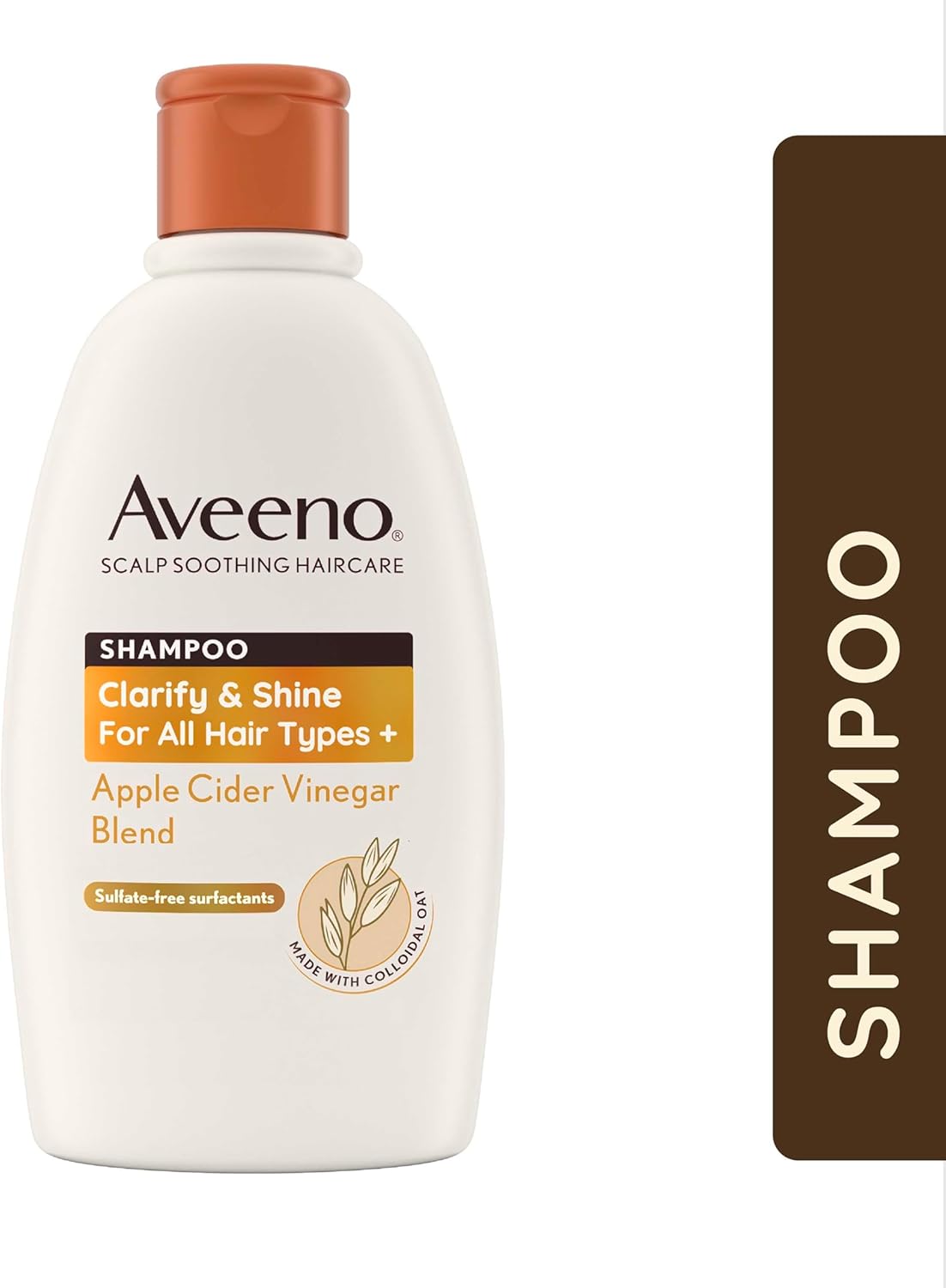 Aveeno Scalp Soothing Haircare Clarify &amp; Shine Shampoo, Apple Cider Vinegar Blend, for All Hair Types, Soothes Dry, Itchy &amp; Flaky Scalp, Clinically Proven, Sulfate Free, 300ml