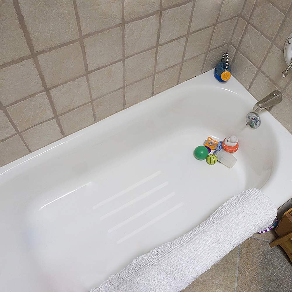 ecooe 16 Pieces Non Slip Stickers Shower Stickers Bath Safety Strips Transparent Self-Adhesive Non Slip Strips Stickers for Bathtubs Showers with Acrylic Board for Positioning