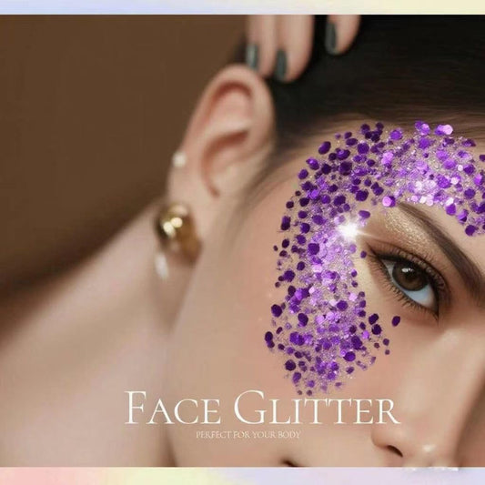 Chunky Face Body Glitter Gel Festival Mermaid Hair Sequins Cosmetics Sparkling Nails Glitter Makeup Long Lasting 30g (06# Purple)